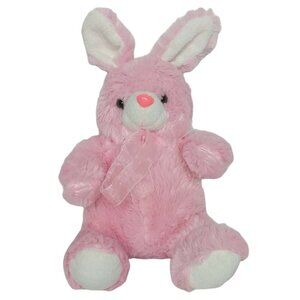 Calplush Pink Easter Bunny Rabbit Spring Bow Plush